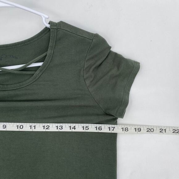 Art Class Green Stretch Skater Cross Front Knee Sheath Dress Girl's XL 14/16 - Picture 7 of 8